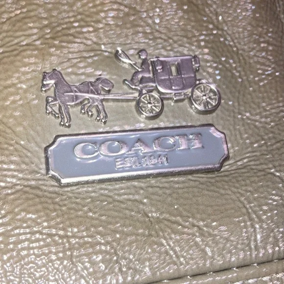 🌹4FER COACH MADISON CALF LEATHER OLIVE GREEN SHINY SATCHEL BAG. 2009 BUNDLE - Picture 3 of 14